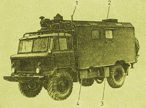 Připojovač TM-1T12-2M na podvozku GAZ-6676